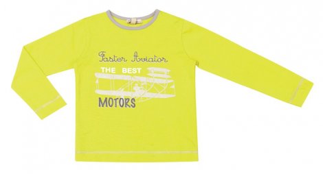 Лимонная футболка с длинными рукавами для мальчика PlayToday 131044, вид 1