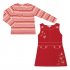 Красный комплект : сарафан, футболка с длинными рукавами для девочки PlayToday 132037, вид 1 превью