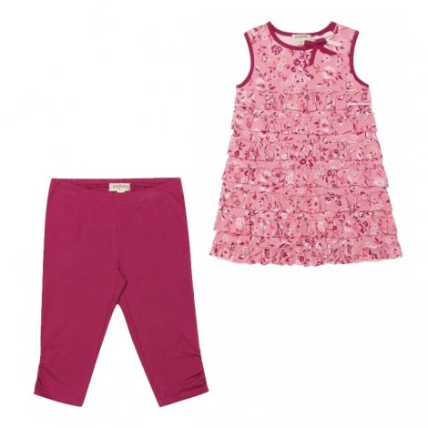 Розовый комплект : платье, леггинсы для девочки PlayToday 132082, вид 1