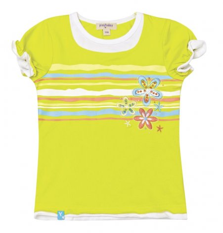 Лимонная футболка для девочки PlayToday 132107, вид 1
