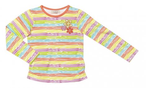 Лимонная футболка с длинными рукавами для девочки PlayToday 132113, вид 1