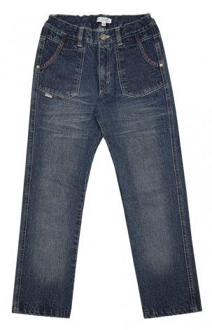 Синие брюки текстильные джинсовые для мальчика S'COOL 133009, вид 1