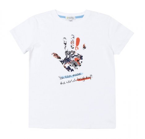 Белая фуфайка трикотажная (футболка) для мальчика S'COOL 133017, вид 1