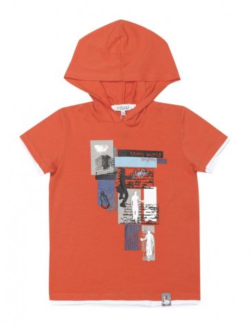 Оранжевая фуфайка трикотажная (футболка) для мальчика S'COOL 133019, вид 1