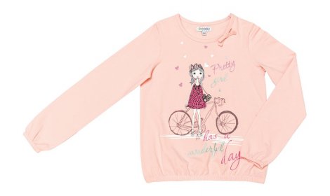 Розовая футболка с длинными рукавами для девочки S'COOL 134023, вид 1