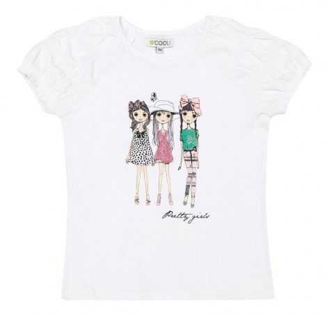 Белая футболка для девочки S'COOL 134025, вид 1