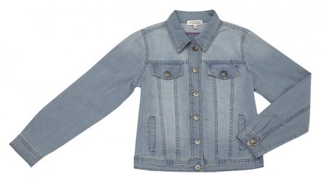 Голубая куртка текстильная джинсовая для девочки S'COOL 134034, вид 1