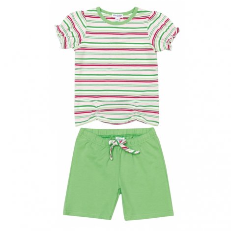 Зеленый комплект : футболка, шорты для девочки PlayToday 136014, вид 1
