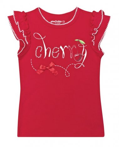 Малиновая футболка для девочки PlayToday 136018, вид 1
