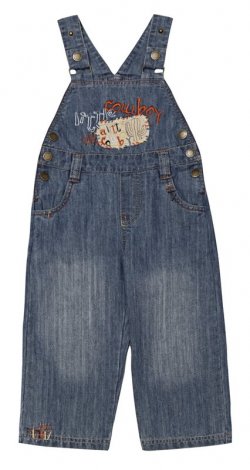Синий полукомбинезон джинсовый для мальчика PlayToday Baby 137008, вид 1