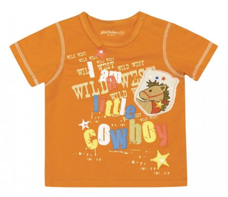Оранжевая футболка для мальчика PlayToday Baby 137015, вид 1