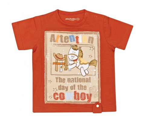 Оранжевая футболка для мальчика PlayToday Baby 137016, вид 1