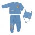 Синий комплект: кофта, брюки, шапочка для мальчика PlayToday Baby 137019, вид 1 превью