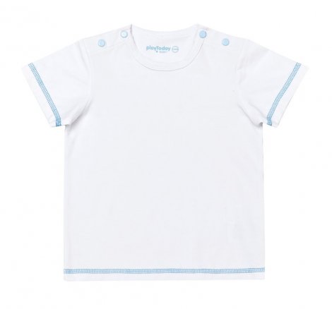Голубой комплект: полукомбинезон, футболка для мальчика PlayToday Baby 137036, вид 1