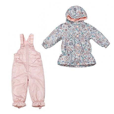 Нежно-розовый комплект: куртка, полукомбинезон для девочки PlayToday Baby 138001, вид 1