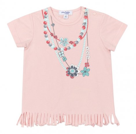 Светло-розовая футболка для девочки PlayToday Baby 138016, вид 1