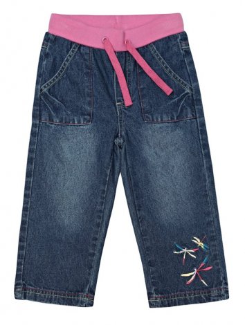Синие брюки джинсовые для девочки PlayToday Baby 138042, вид 1