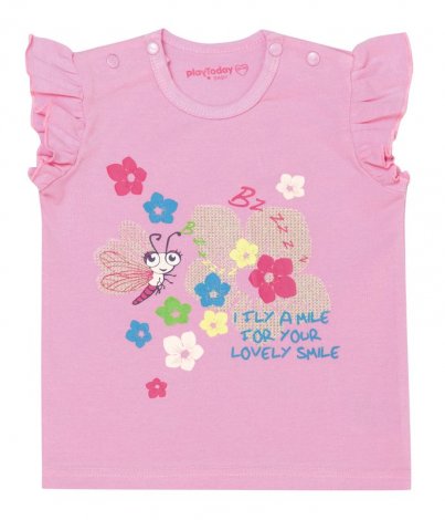 Розовая футболка для девочки PlayToday Baby 138053, вид 1