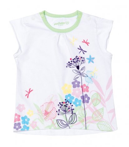 Белый комплект: футболка, шорты для девочки PlayToday Baby 138056, вид 1