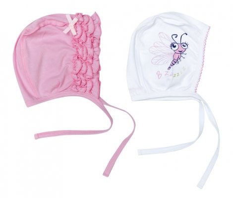 Розовый комплект: шапочка - 2 шт. для девочки PlayToday Baby 138066, вид 1