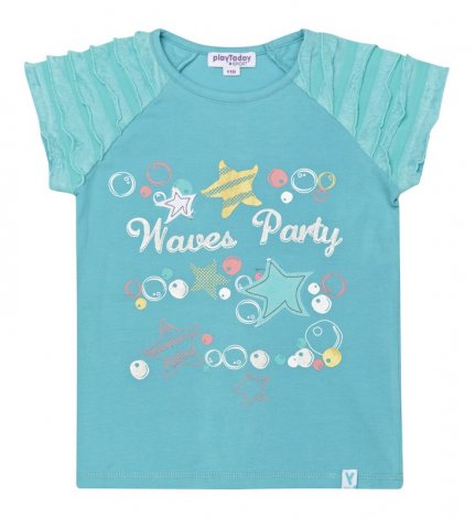 Голубая футболка для девочки PlayToday 139009, вид 1