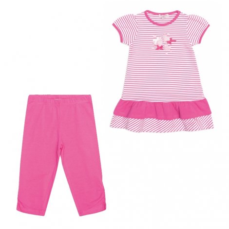 Розовый комплект: туника, леггинсы для девочки PlayToday 142055, вид 1