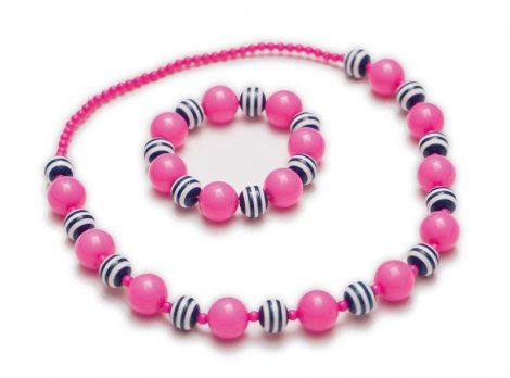 Розовый комплект: бусы, браслет для девочки PlayToday 142068, вид 1