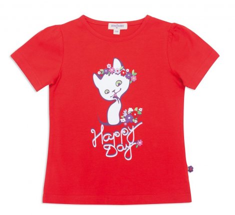 Красная футболка для девочки PlayToday 142090, вид 1