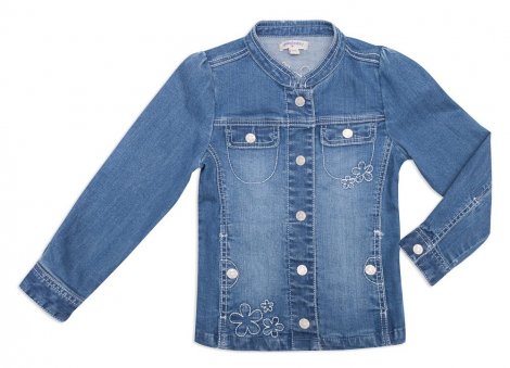 Синяя куртка джинсовая для девочки PlayToday 142116, вид 1