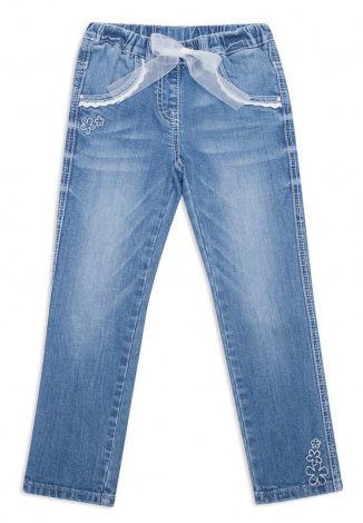 Синие джинсы для девочки PlayToday 142117, вид 1