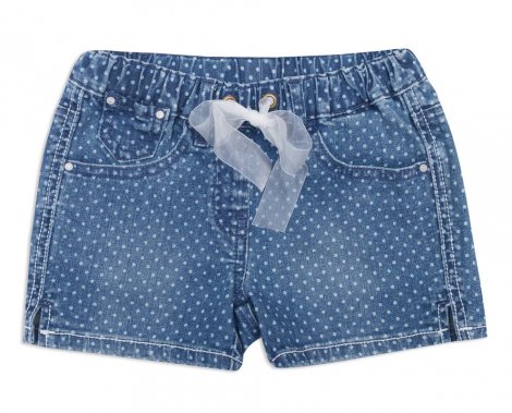 Синие шорты джинсовые для девочки PlayToday 142118, вид 1