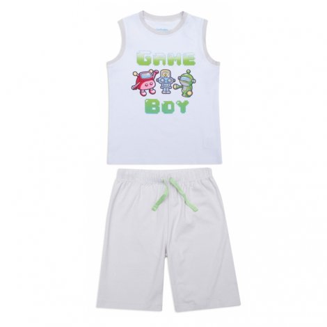 Белая пижама: майка, шорты для мальчика PlayToday 145003, вид 1
