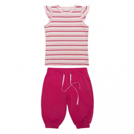 Розовый комплект: майка, бриджи для девочки PlayToday 146016, вид 1