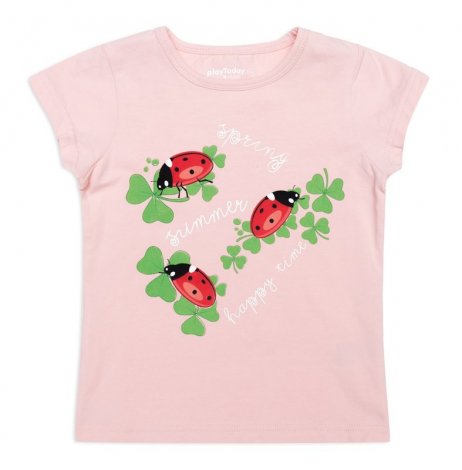 Розовая футболка для девочки PlayToday 146021, вид 1