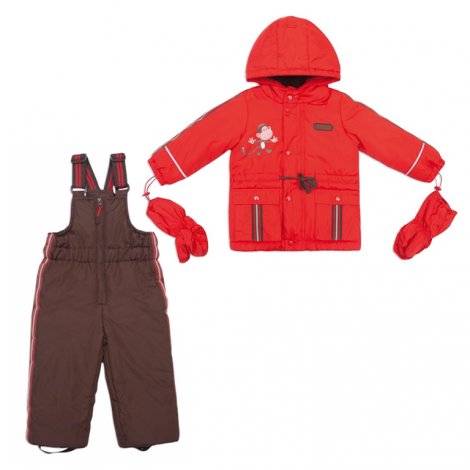 Красный комплект демисезонный: куртка, полукомбинезон для мальчика PlayToday Baby 147001, вид 1