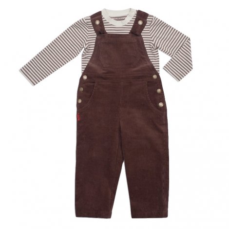 Коричневый комплект:  боди/футболка с длинным рукавом, полукомбинезон для мальчика PlayToday Baby 147008, вид 1