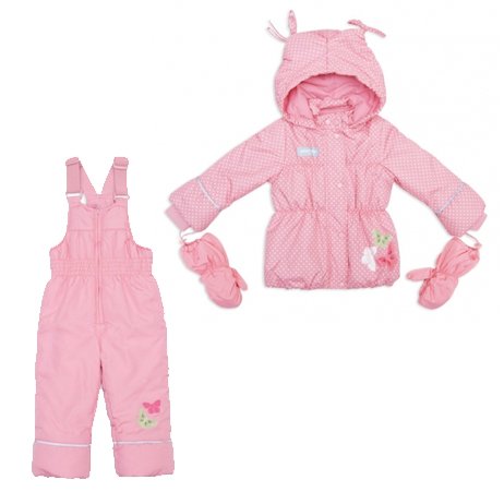 Розовый комплект: куртка, полукомбинезон для девочки PlayToday Baby 148001, вид 1