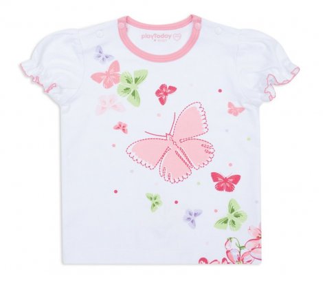 Белая футболка для девочки PlayToday Baby 148017, вид 1