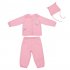 Розовый комплект: кардиган, брюки, шапка для девочки PlayToday Baby 148022, вид 1 превью