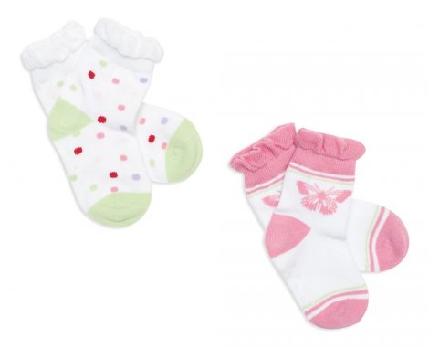 Белый комплект: носки, 2 пары для девочки PlayToday Baby 148033, вид 1