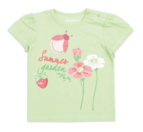 Салатовая футболка для девочки PlayToday Baby 148045, вид 1
