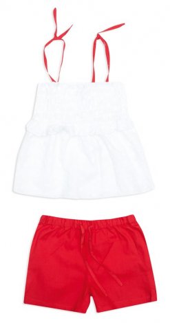 Белый комплект: топ, шорты для девочки PlayToday Baby 148054, вид 1