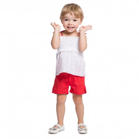 Белый комплект: топ, шорты для девочки PlayToday Baby 148054, вид 3