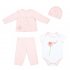 Розовый комплект: боди, кардиган, брюки, шапка для девочки PlayToday Baby 148068, вид 1 превью