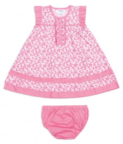 Розовый комплект: платье, трусы для девочки PlayToday Baby 148083, вид 1