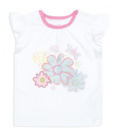 Белая футболка для девочки PlayToday Baby 148084, вид 1