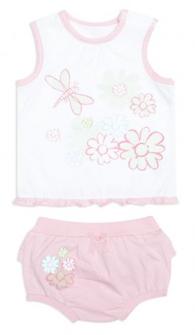 Розовый комплект: майка, трусы для девочки PlayToday Baby 148089, вид 1