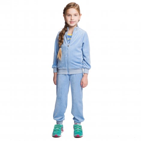 Голубой комплект: толстовка, брюки для девочки PlayToday 149002, вид 6
