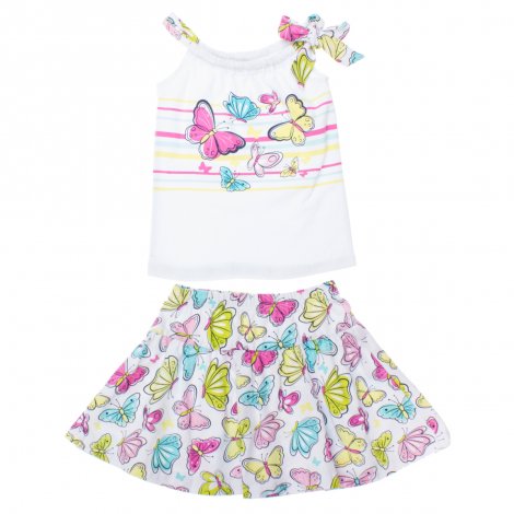 Белый комплект: майка, юбка для девочки PlayToday 162172, вид 1