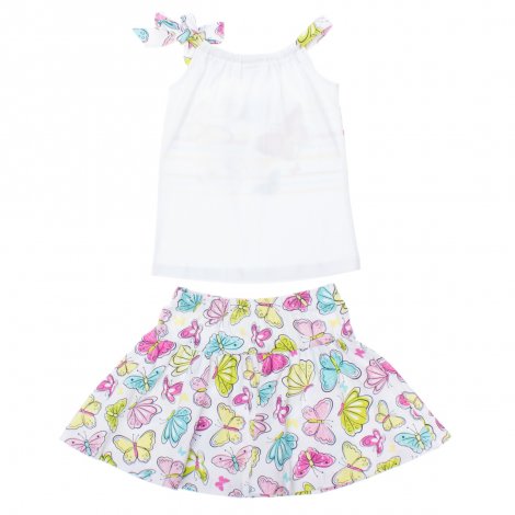 Белый комплект: майка, юбка для девочки PlayToday 162172, вид 2